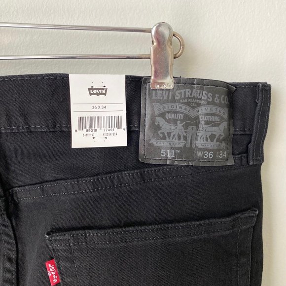 NWT 511 SLIM FIT LEVI’S FLEX MEN'S JEANS Native Cali Stretch Black Size 36x34 - Picture 11 of 11